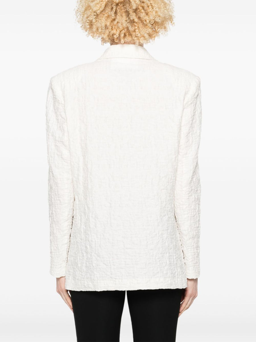 Harris Wharf London White Cotton Blend Blazer For Women Lightweight Unlined Structured Office Outerwear