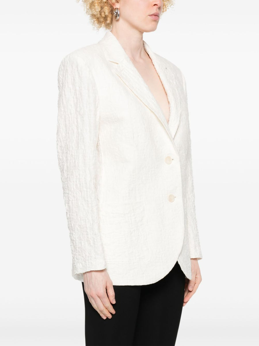 Harris Wharf London White Cotton Blend Blazer For Women Lightweight Unlined Structured Office Outerwear