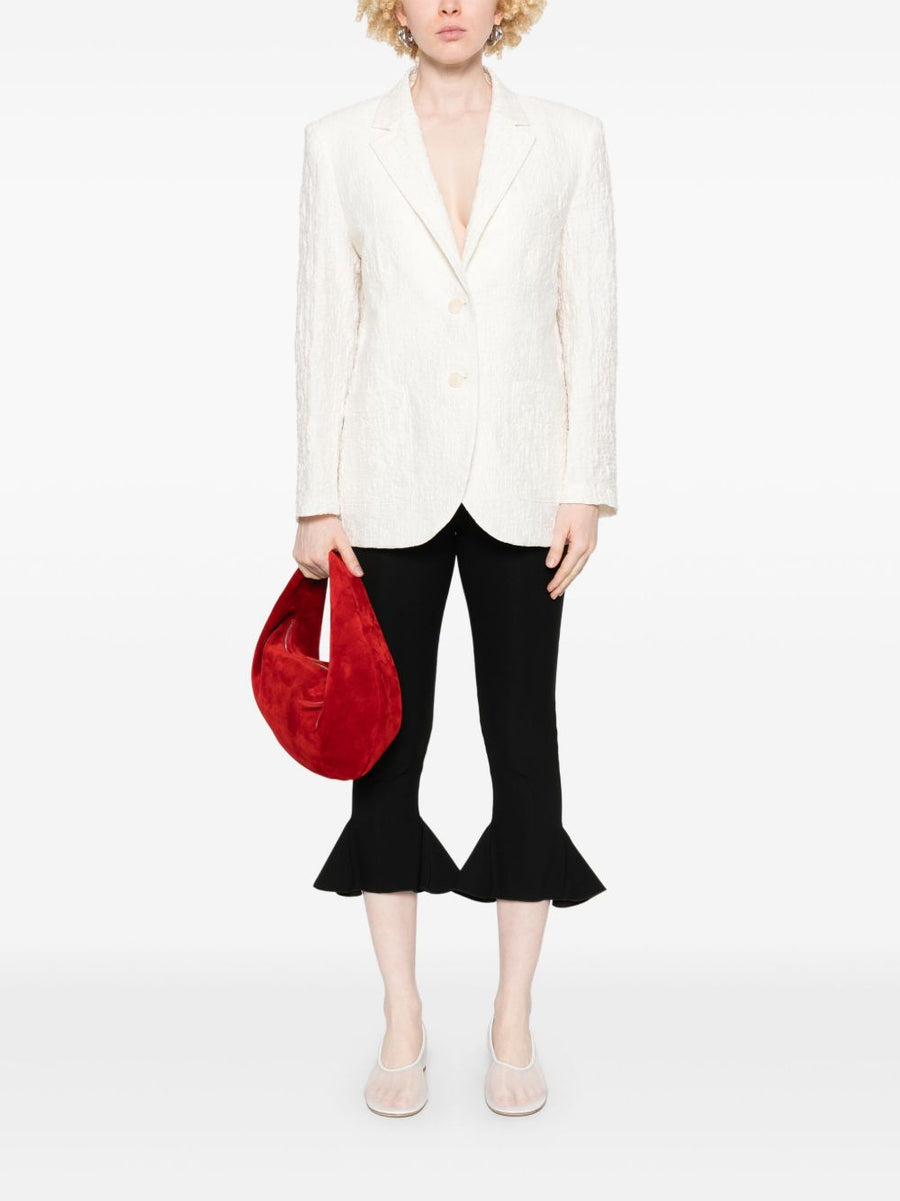 Harris Wharf London White Cotton Blend Blazer For Women Lightweight Unlined Structured Office Outerwear