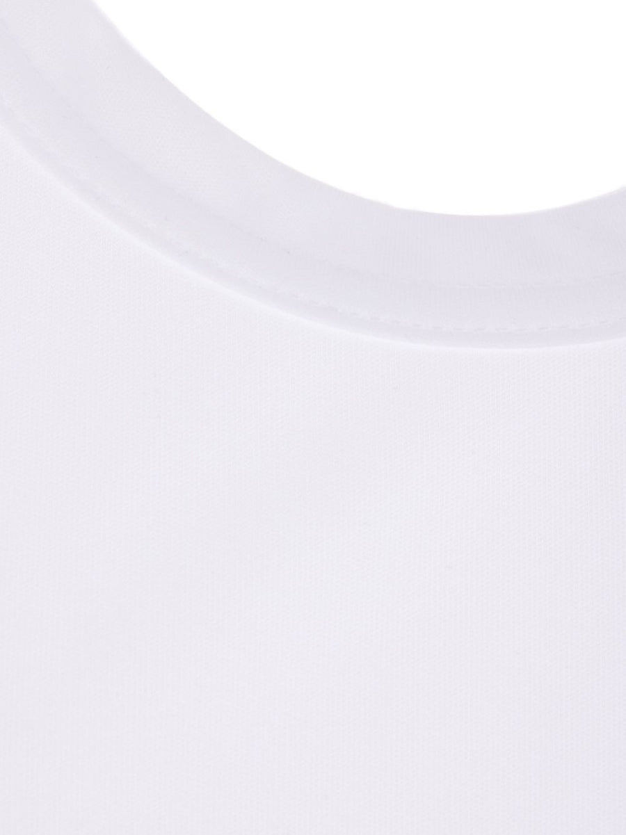 Comme Des Garcons Women White Sleeveless Tank Top With Rear Logo Premium Polyester Versatile Spring Summer Essential