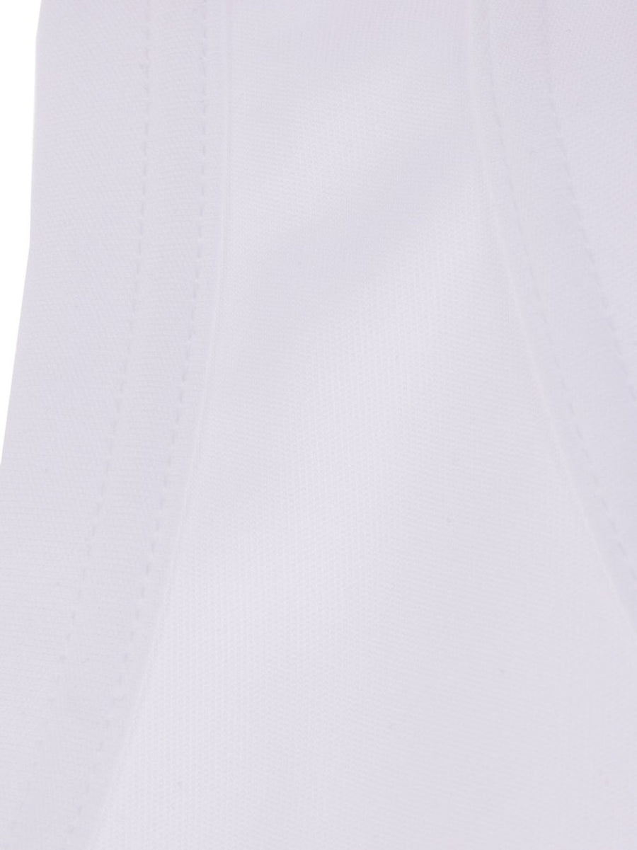 Comme Des Garcons Women White Sleeveless Tank Top With Rear Logo Premium Polyester Versatile Spring Summer Essential