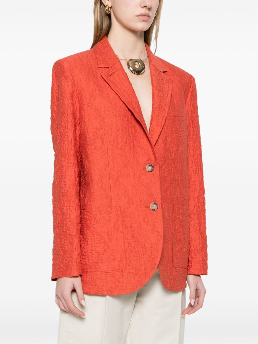 Harris Wharf London Cotton Blend Blazer Jacket Women Lightweight Breathable Versatile Clay Orange
