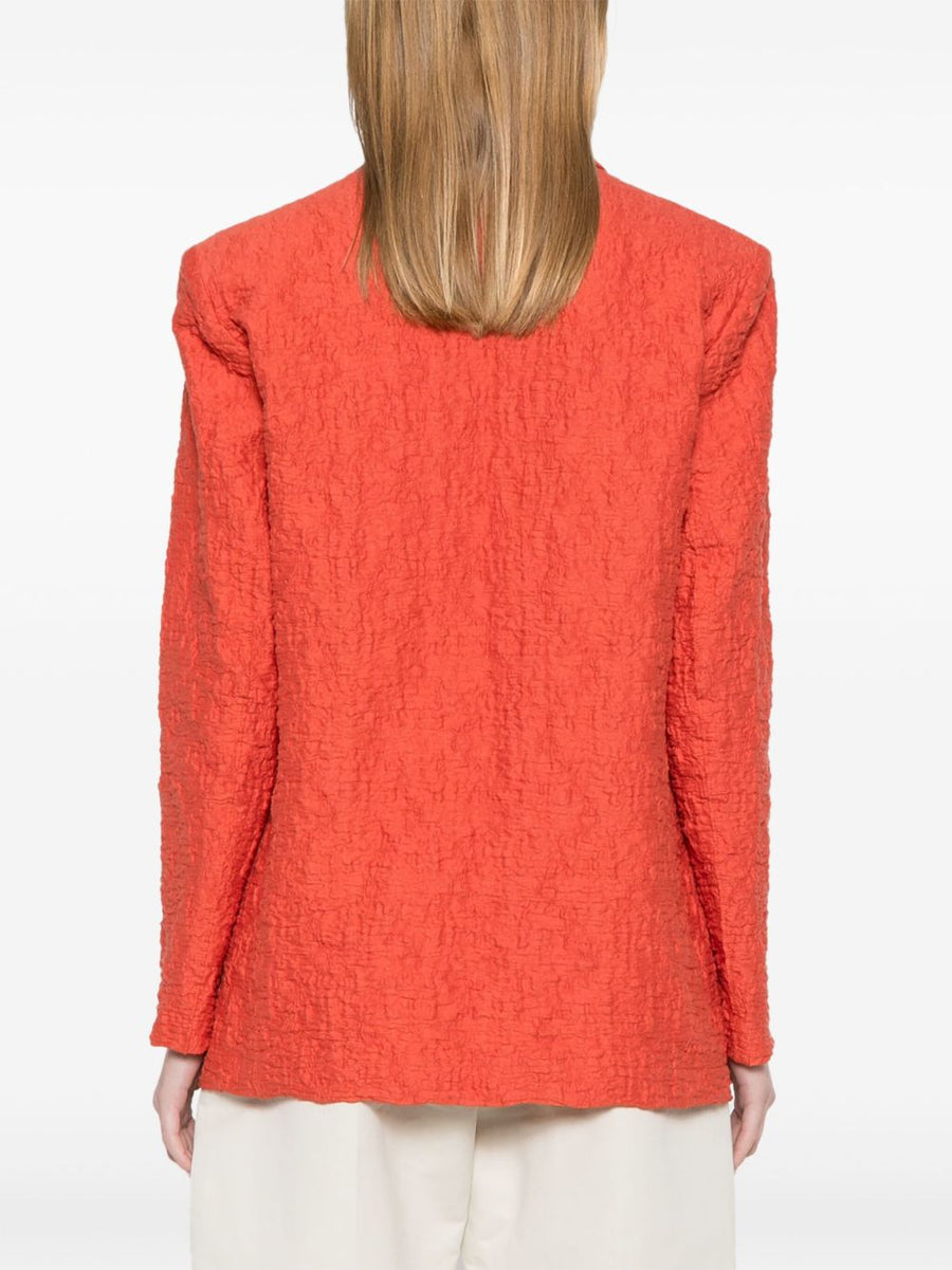 Harris Wharf London Cotton Blend Blazer Jacket Women Lightweight Breathable Versatile Clay Orange