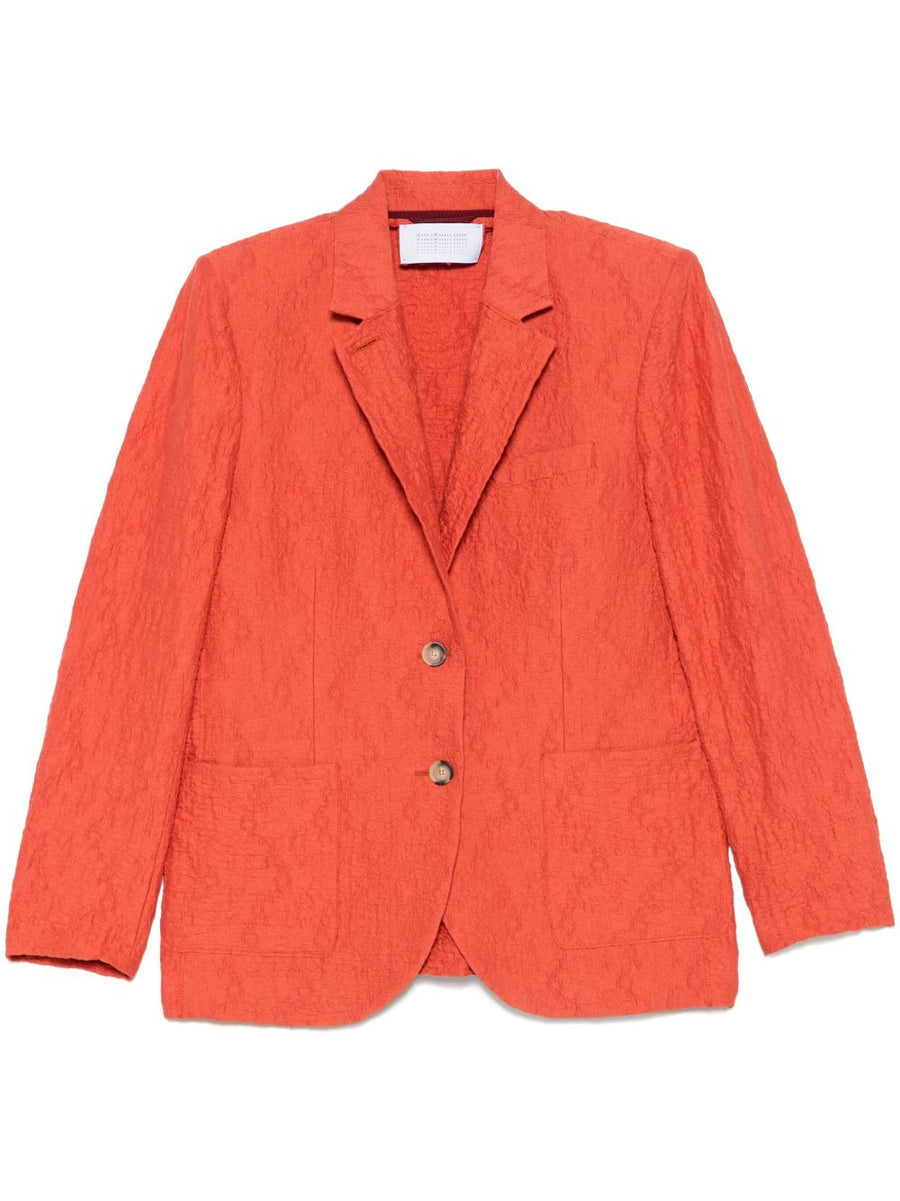 Harris Wharf London Cotton Blend Blazer Jacket Women Lightweight Breathable Versatile Clay Orange