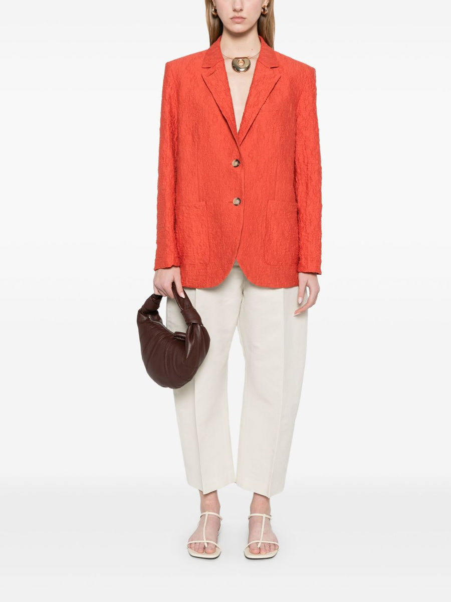 Harris Wharf London Cotton Blend Blazer Jacket Women Lightweight Breathable Versatile Clay Orange