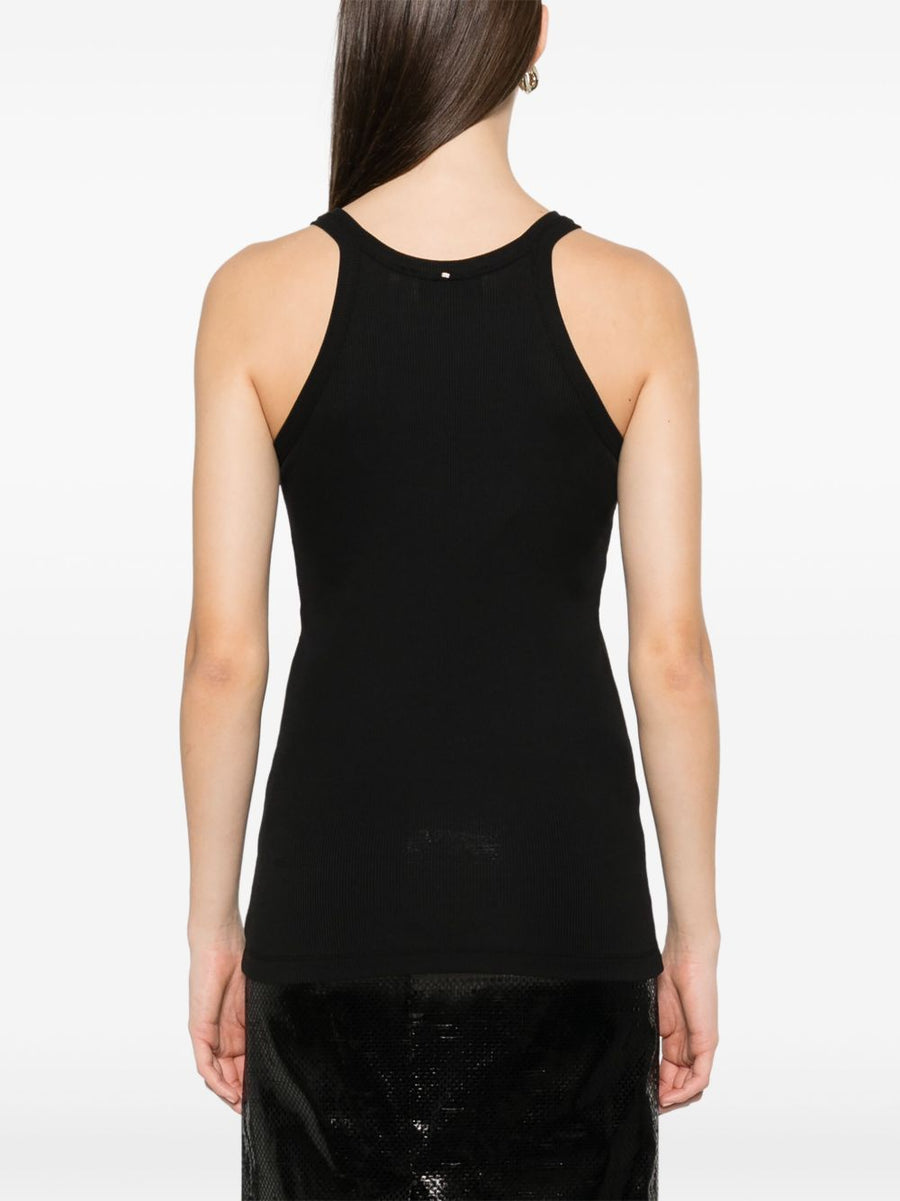 Sportmax Cotton Tank Top For Women 100 Percent Cotton Crew Neck Black Versatile Base Layer