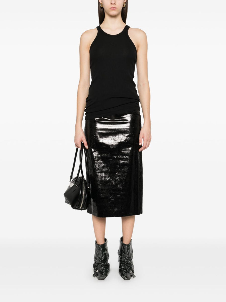 Sportmax Cotton Tank Top For Women 100 Percent Cotton Crew Neck Black Versatile Base Layer
