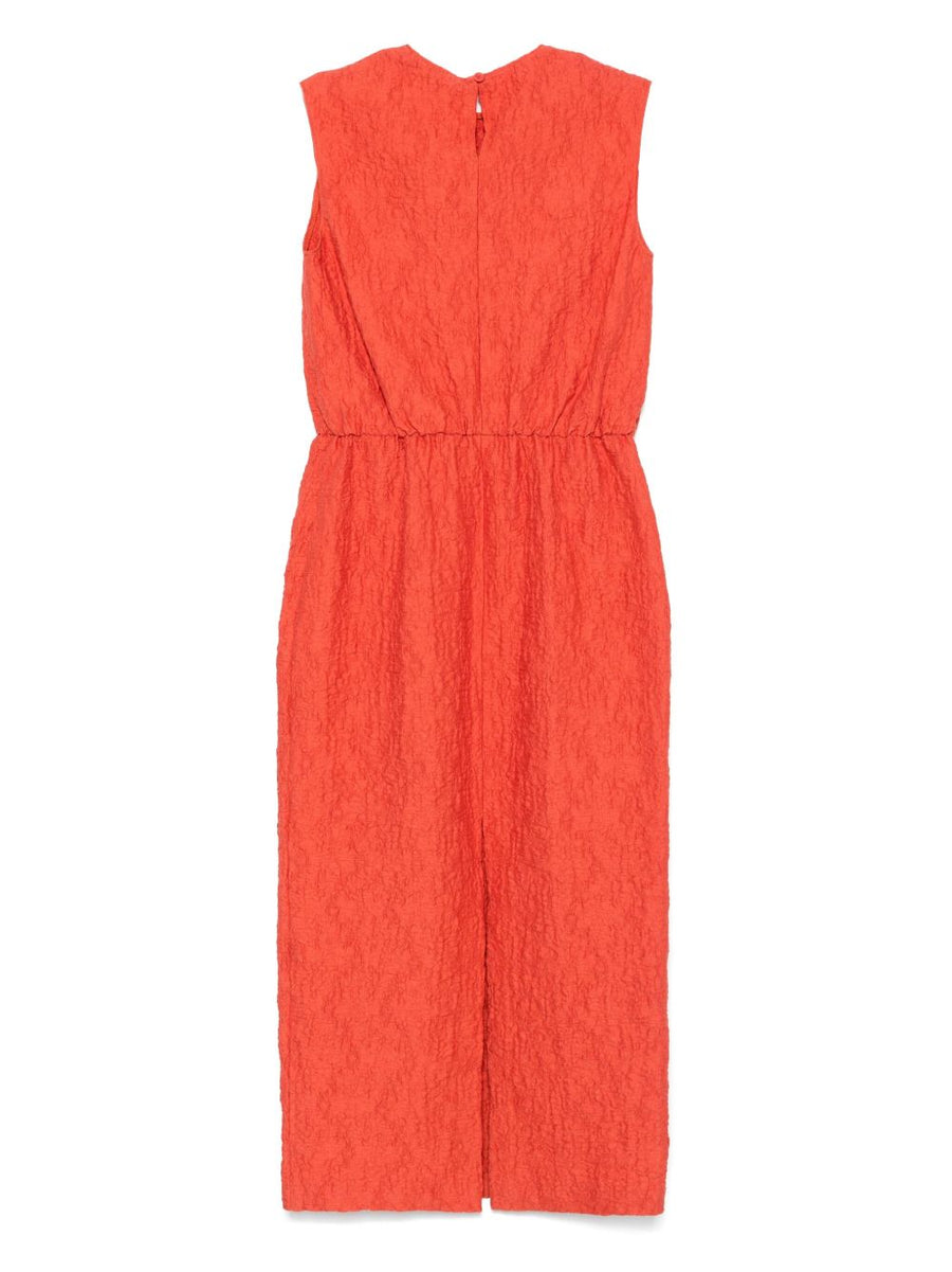Harris Wharf London Cotton Long Dress Clay Orange For Women Lightweight Versatile Everyday Wardrobe