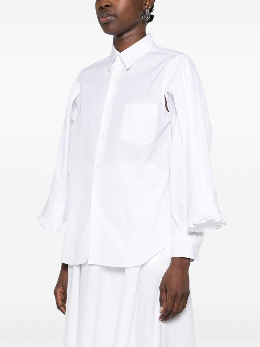 Comme Comme Cotton Shirt For Women Timeless White 100 Percent Cotton Front Button Versatile Essential