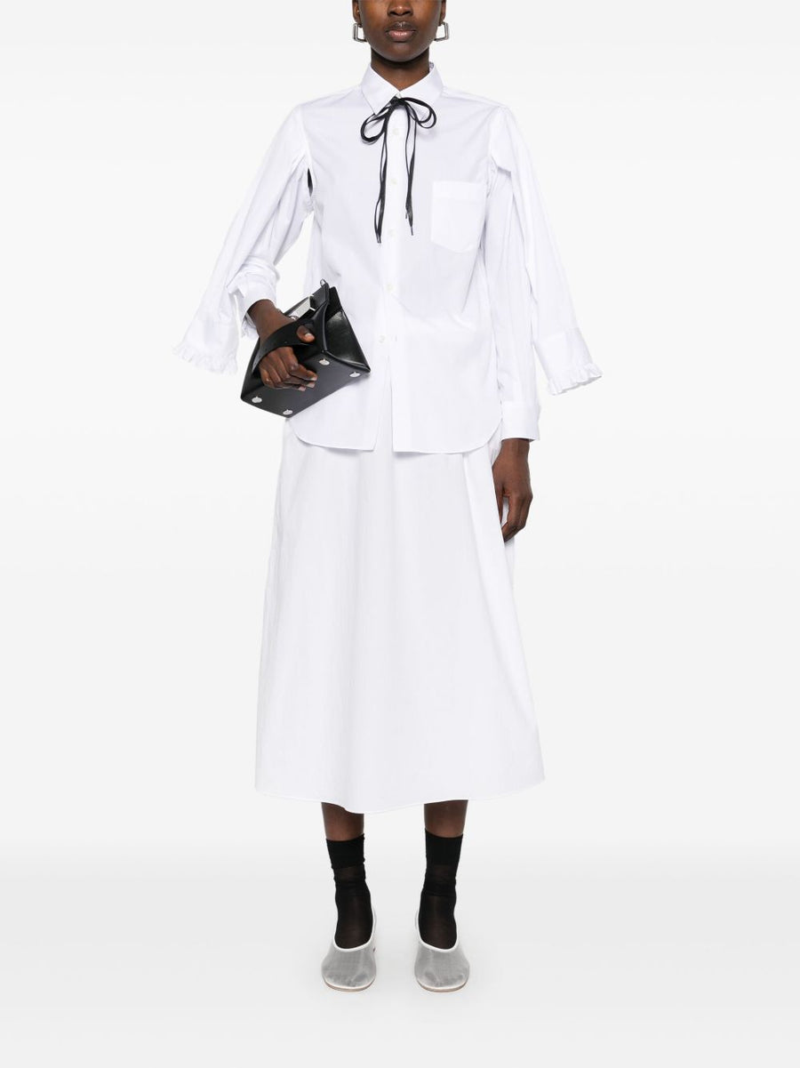 Comme Comme Cotton Shirt For Women Timeless White 100 Percent Cotton Front Button Versatile Essential