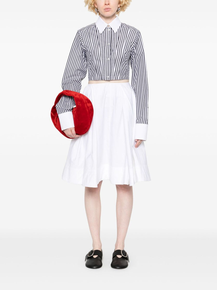 Sportmax Womens Candy Stripe Cotton Shirt With Classic Collar Front Button Closure For Everyday Wear