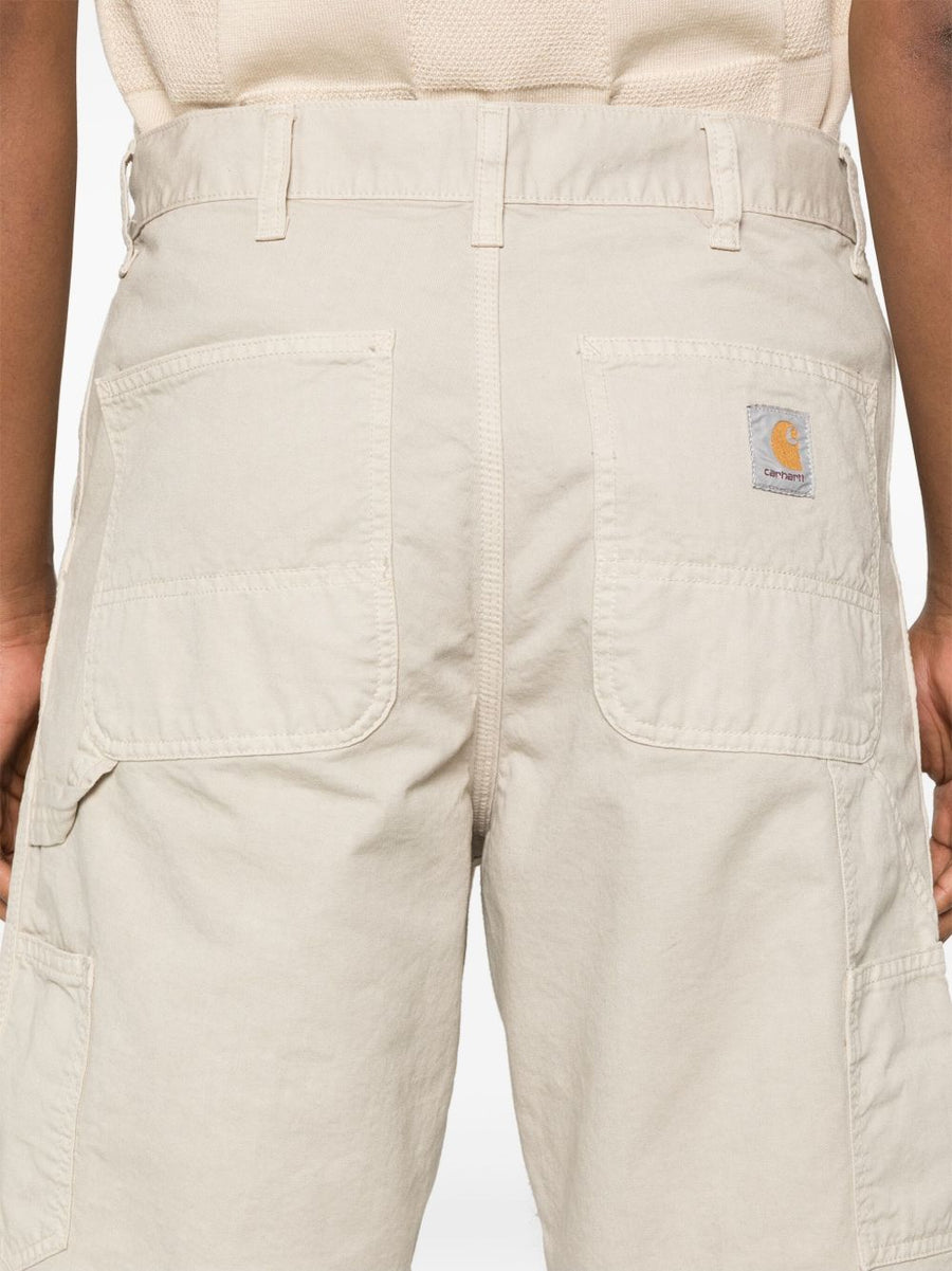 Carhartt WIP Main Beige Cotton Shorts For Men Durable Everyday Casual Wear Belt Loops