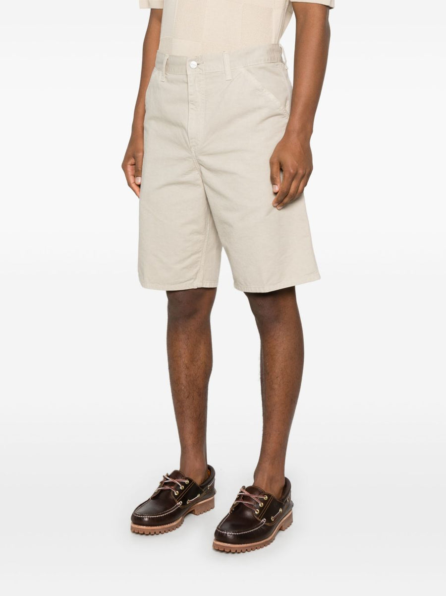 Carhartt WIP Main Beige Cotton Shorts For Men Durable Everyday Casual Wear Belt Loops