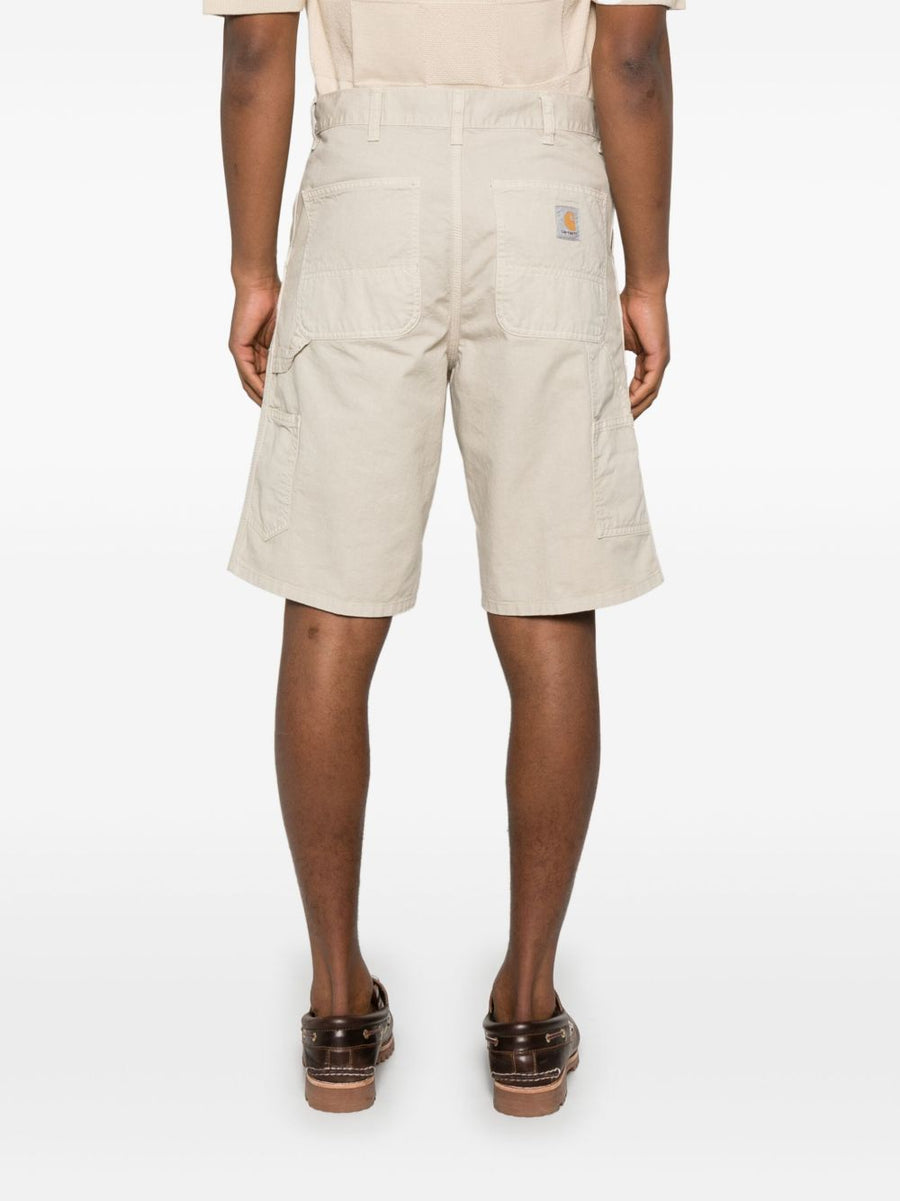 Carhartt WIP Main Beige Cotton Shorts For Men Durable Everyday Casual Wear Belt Loops