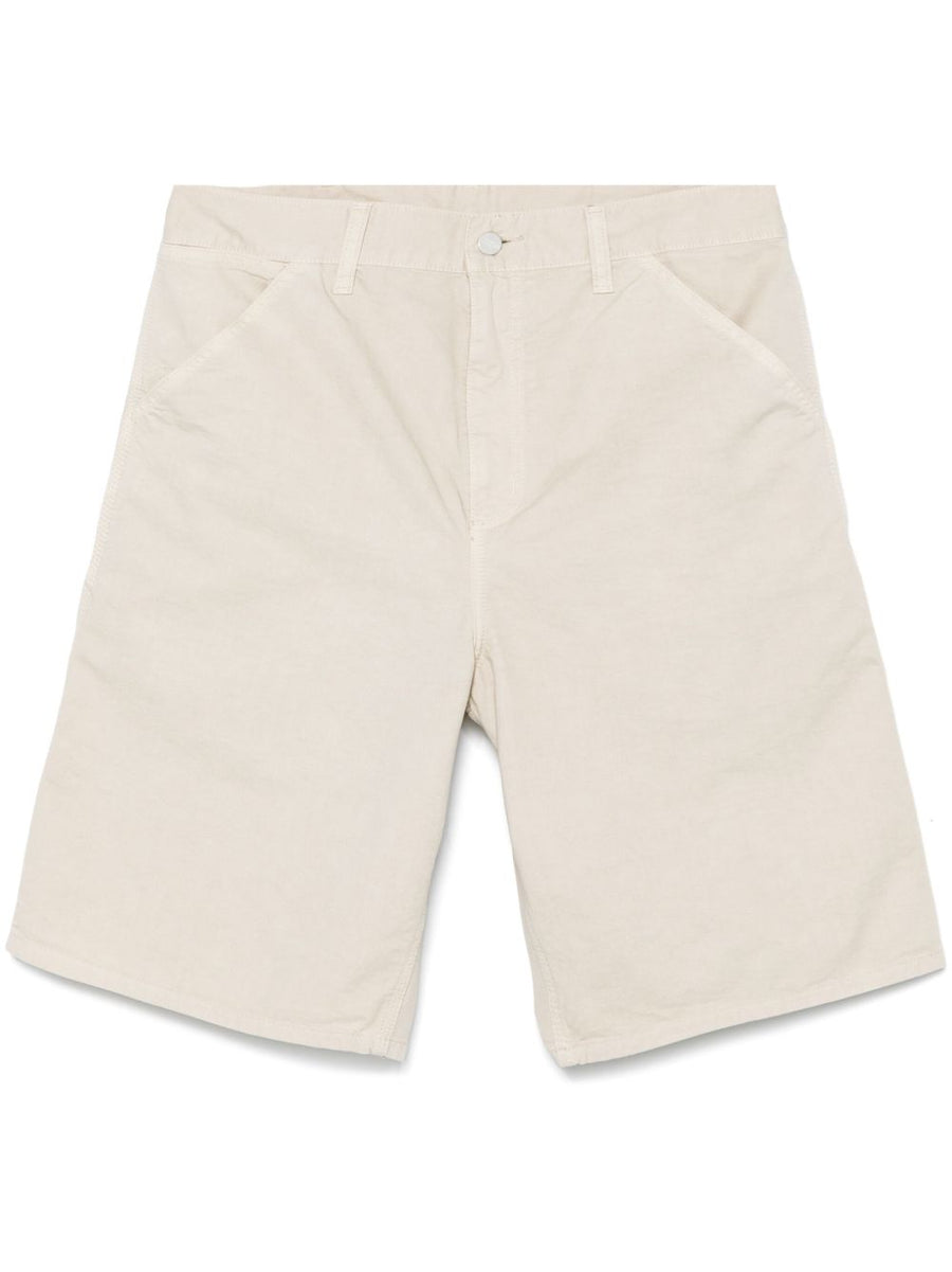 Carhartt WIP Main Beige Cotton Shorts For Men Durable Everyday Casual Wear Belt Loops