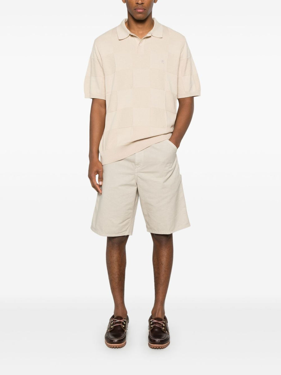 Carhartt WIP Main Beige Cotton Shorts For Men Durable Everyday Casual Wear Belt Loops