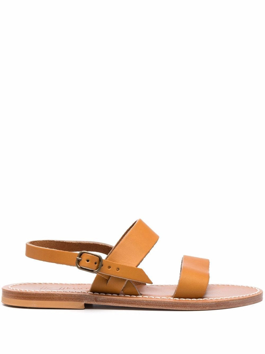K Jacques St Tropez Barigoule Leather Sandals For Women Open Toe Low Heel Luxurious Comfort