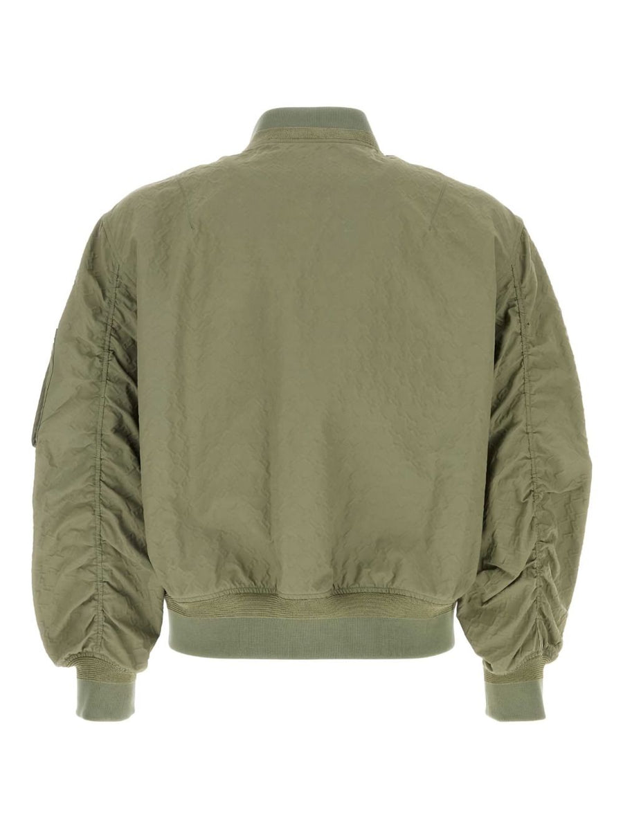 Givenchy Nylon Bomber Jacket For Men, Durable Polyamide Blend, Citywear Ready Olive Green