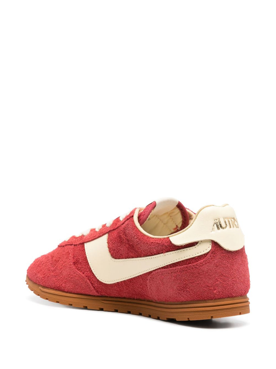 Autry Windspin Red Suede Leather Sneakers for Men with Padded Ankle