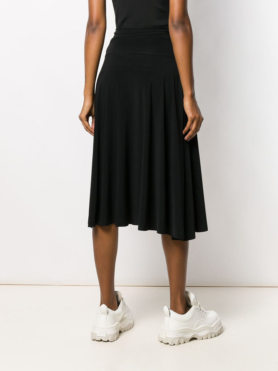 Norma Kamali Flared Jersey Skirt High Waist Midi For Everyday Office Wear Women Essentials