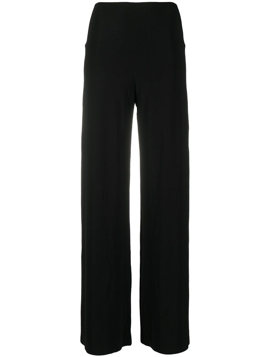 Norma Kamali Jersey Wide Leg Trousers for Women Stretch Knit Ankle Length Office Wear