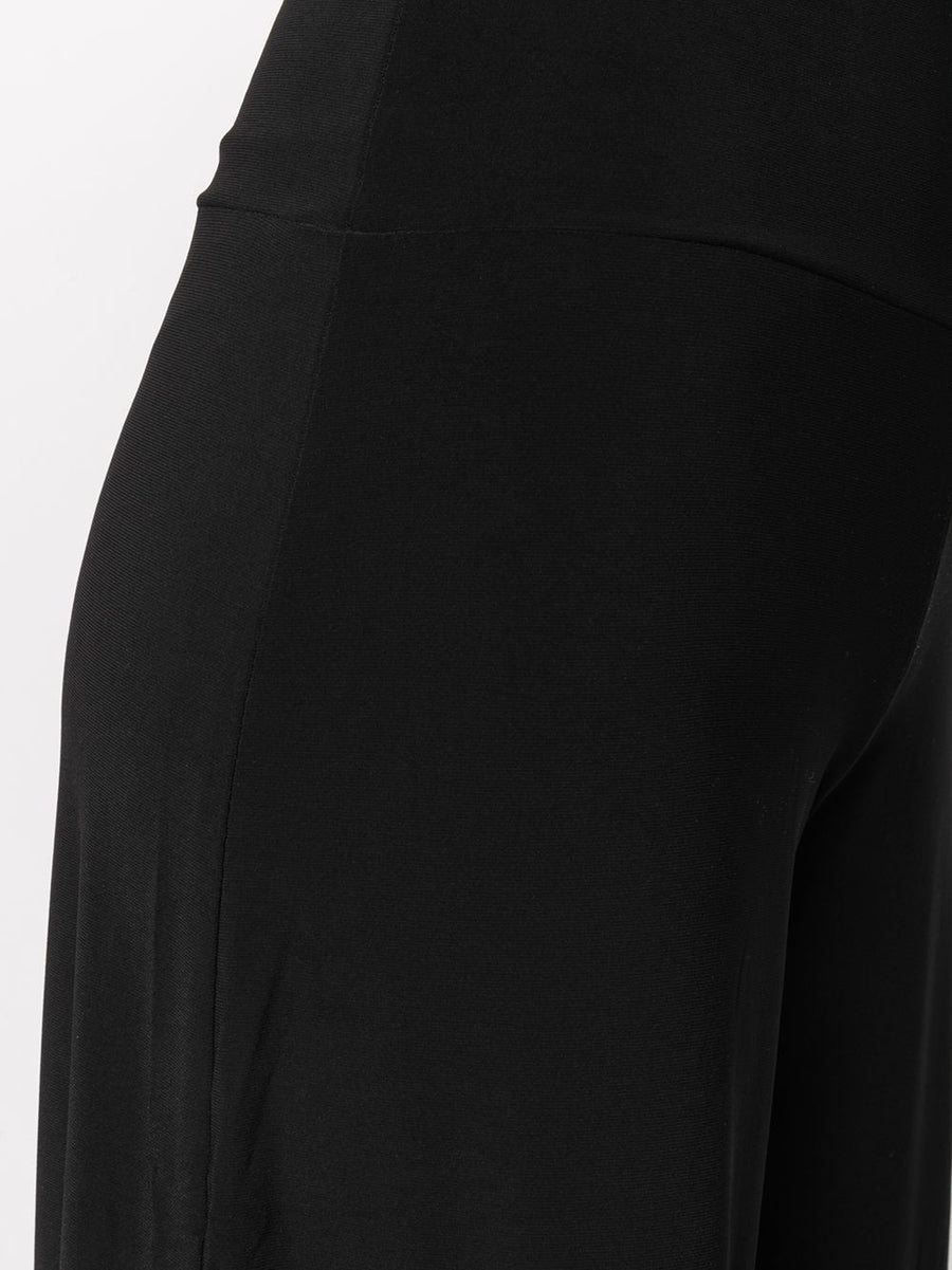 Norma Kamali Jersey Wide Leg Trousers for Women Stretch Knit Ankle Length Office Wear