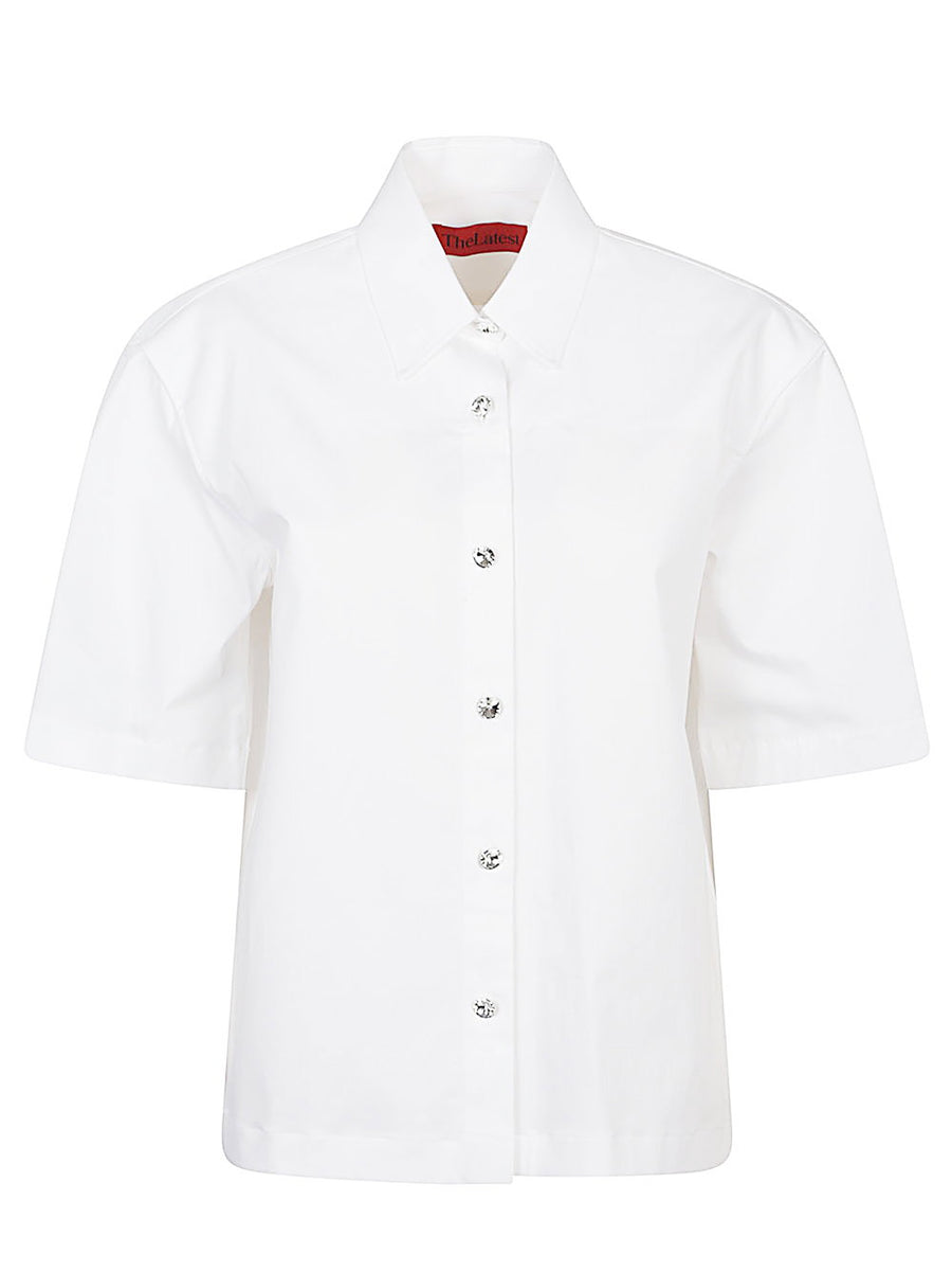 White Cotton Shirt For Women By The Latest Ben With Stretch And Structured Silhouette