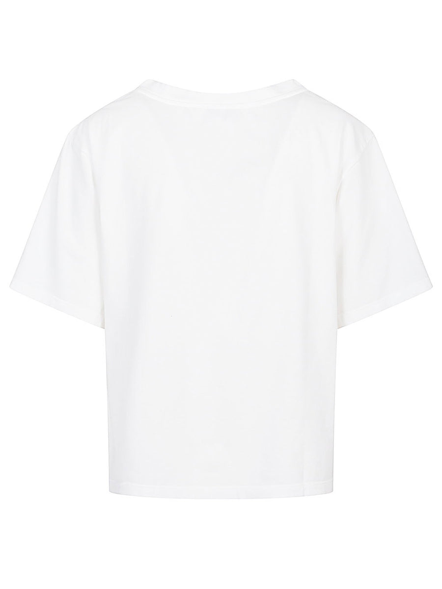 Base Women Cotton T Shirt White Soft Stretch Crew Neck Half Sleeves Wardrobe Essential