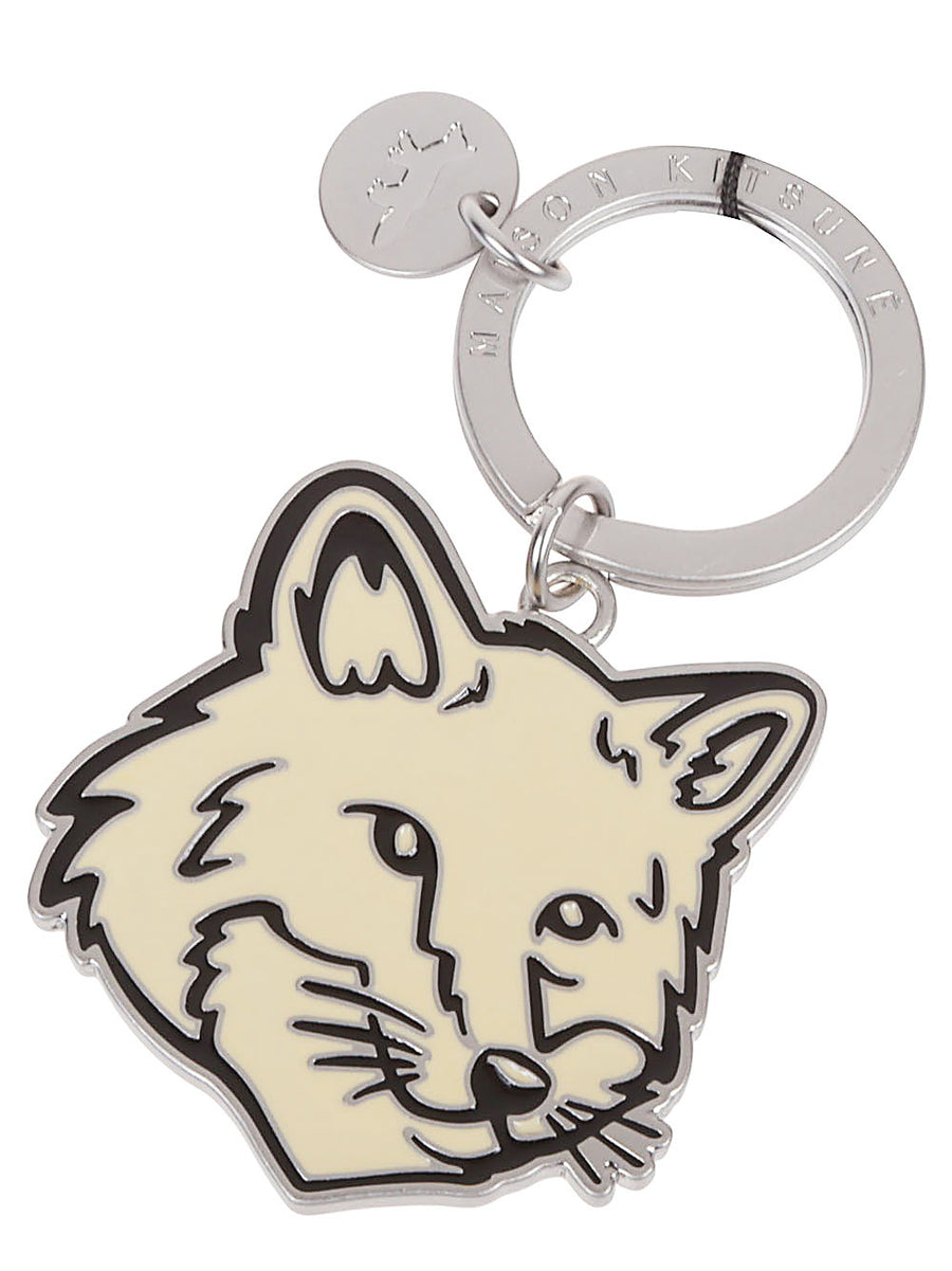 Maison Kitsuné Fox Head Keyring Unisex Bold Yellow Enamel