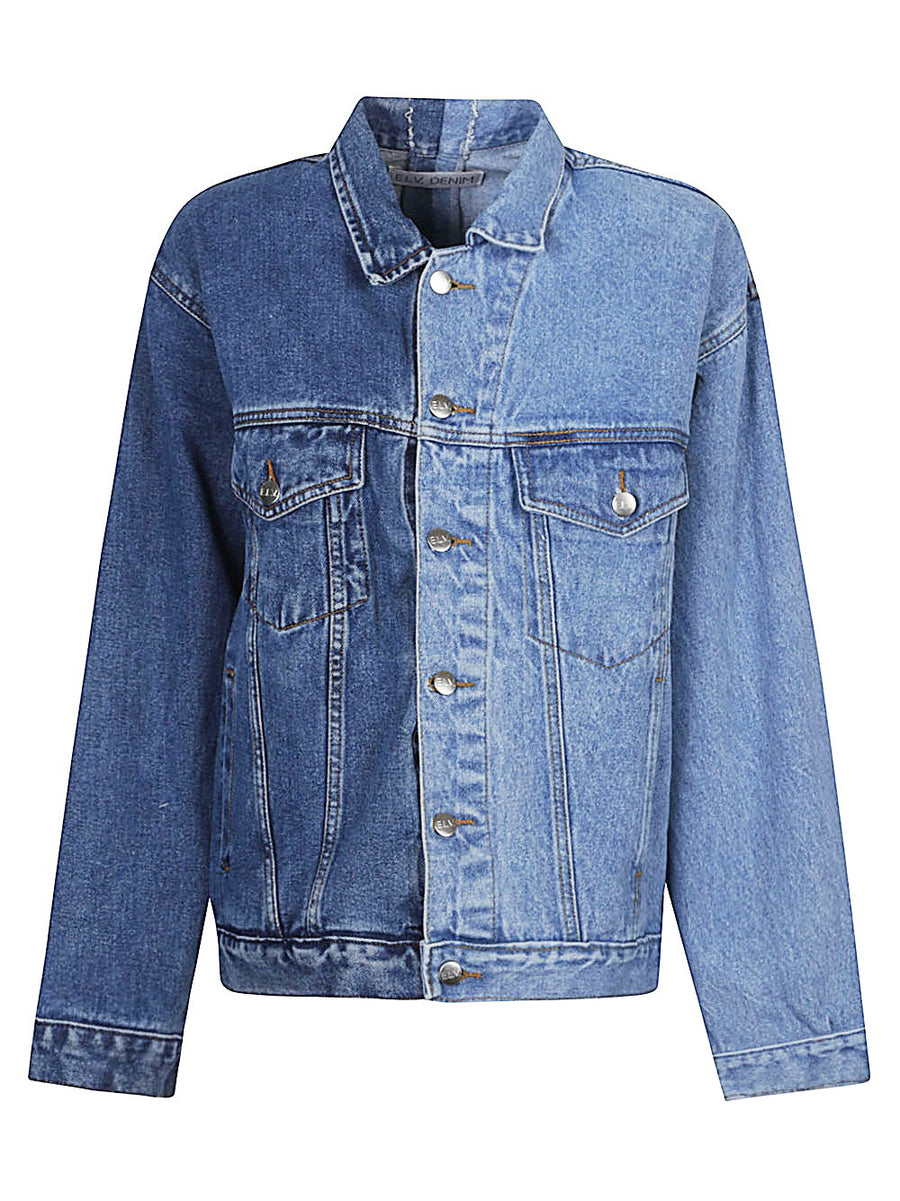 E.L.V. Denim Upcycled Blue Denim Jacket For Women One Of A Kind Sustainable Style