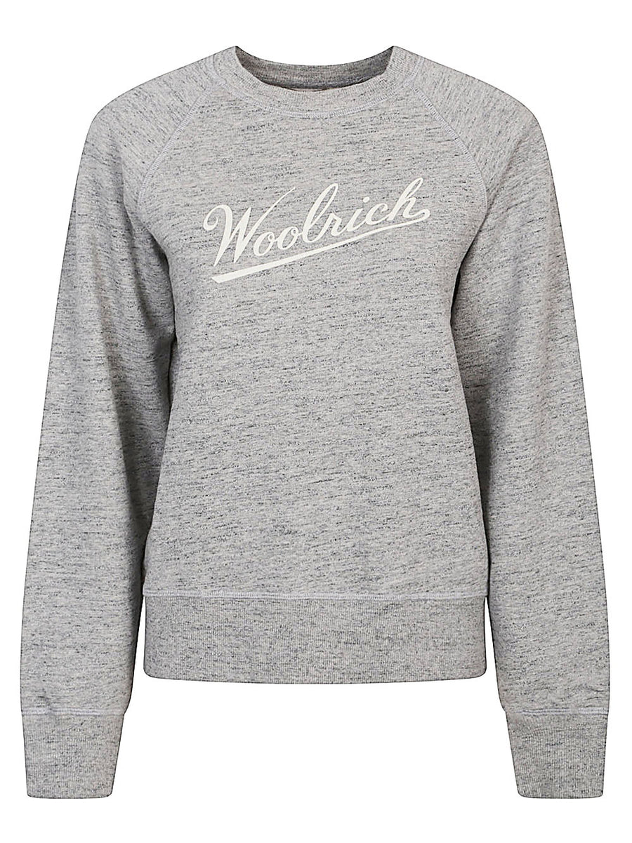 Woolrich Women Grey 100 Percent Cotton Crewneck Sweatshirt All Day Comfort Versatile Everyday Layering