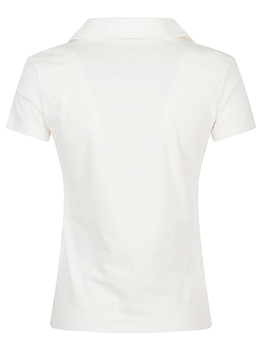 Base Cotton Polo Shirt For Women With Patch Pocket And Subtle Stretch For Effortless Everyday Style