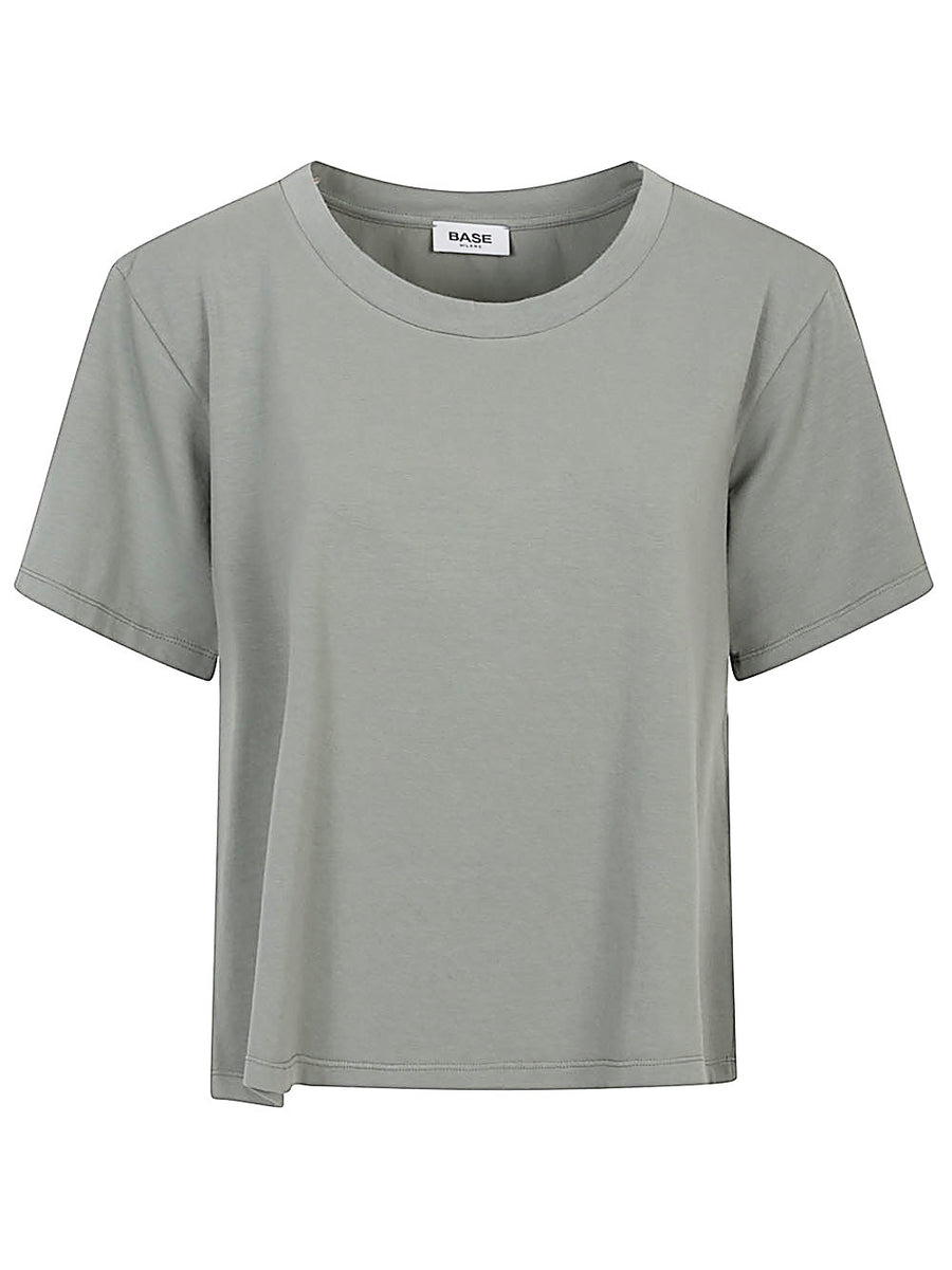 Base Cotton T Shirt for Women Military Green Crew Neck Short Sleeve Essential Everyday Comfort