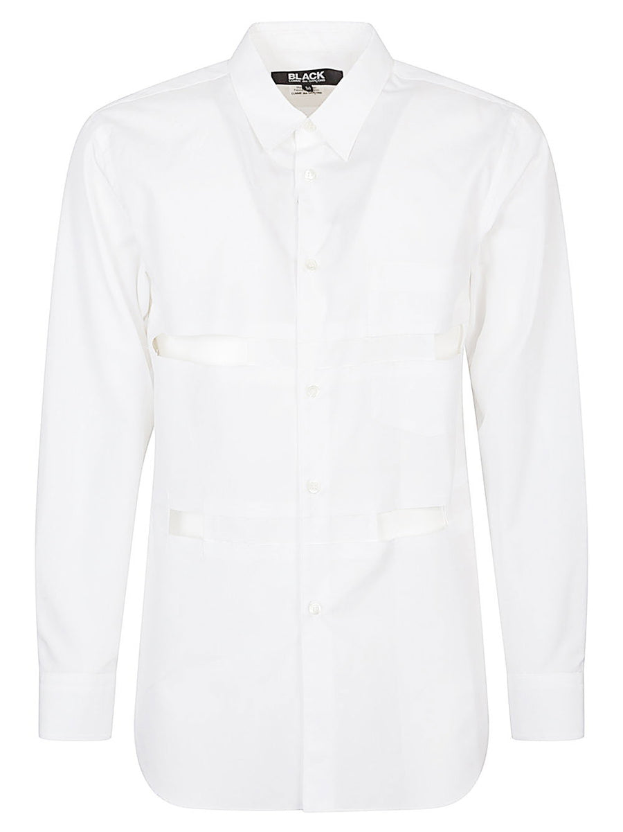 CDG Cutout Shirt Overshirt by Comme Des Garcons Ventilated Perforated Cotton for Men