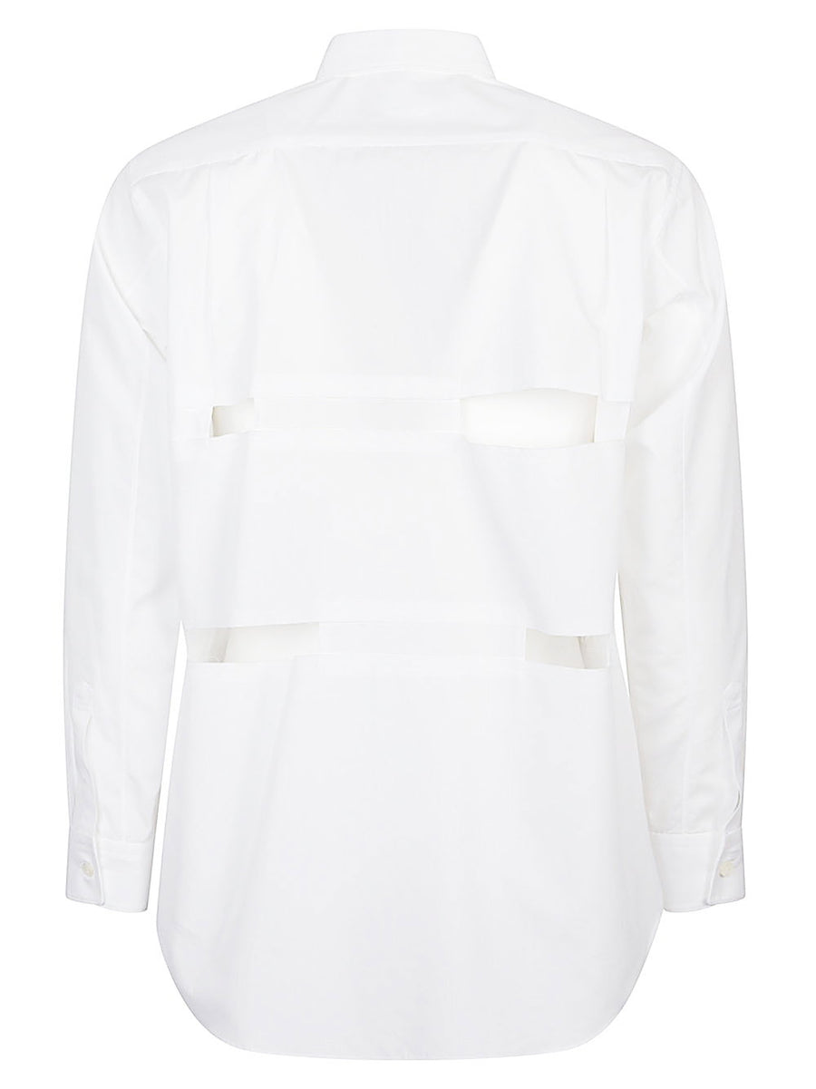 CDG Cutout Shirt Overshirt by Comme Des Garcons Ventilated Perforated Cotton for Men
