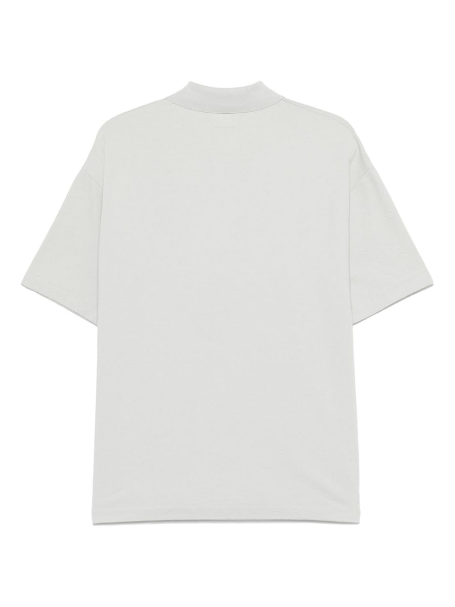 CP Company Cotton Polo Shirt For Men In Clear Blue With Logo Front Placket Premium Topwear