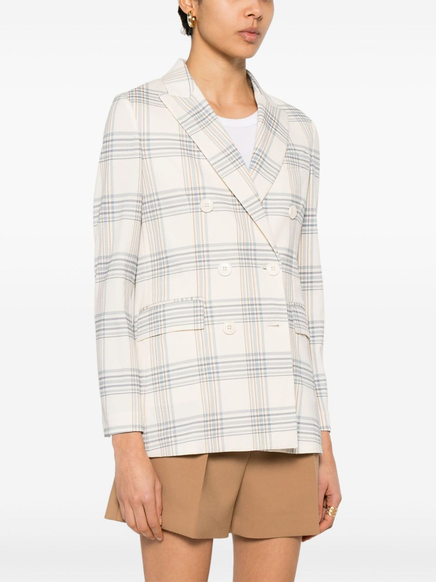 Circolo 1901 American Cotton Double Breasted Jacket With Rear Vent Light Beige For Women
