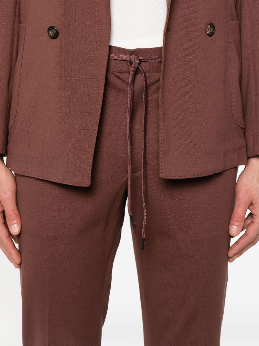 Circolo 1901 Cotton Trousers for Men with Concealed Fly and Drawstring Waist Stretch Cotton Chestnut Brown