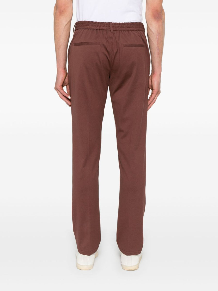 Circolo 1901 Cotton Trousers for Men with Concealed Fly and Drawstring Waist Stretch Cotton Chestnut Brown