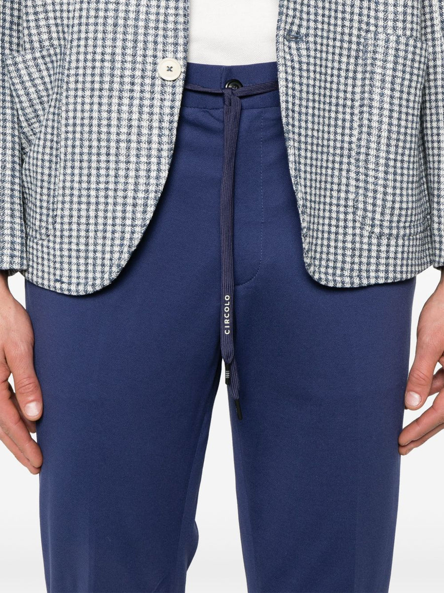 Circolo 1901 Cotton Trousers With Stretch For Modern Men Royal Blue Smart Casual