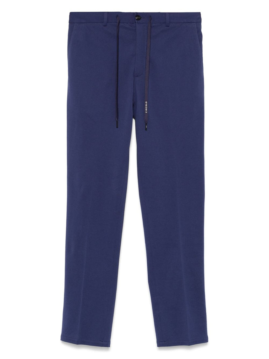 Circolo 1901 Cotton Trousers With Stretch For Modern Men Royal Blue Smart Casual