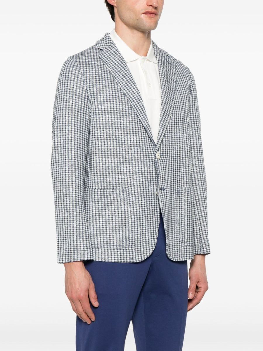 Circolo 1901 Premium Men Navy Cotton Linen Blend Jacket Two Patch Pockets Front Button Closure