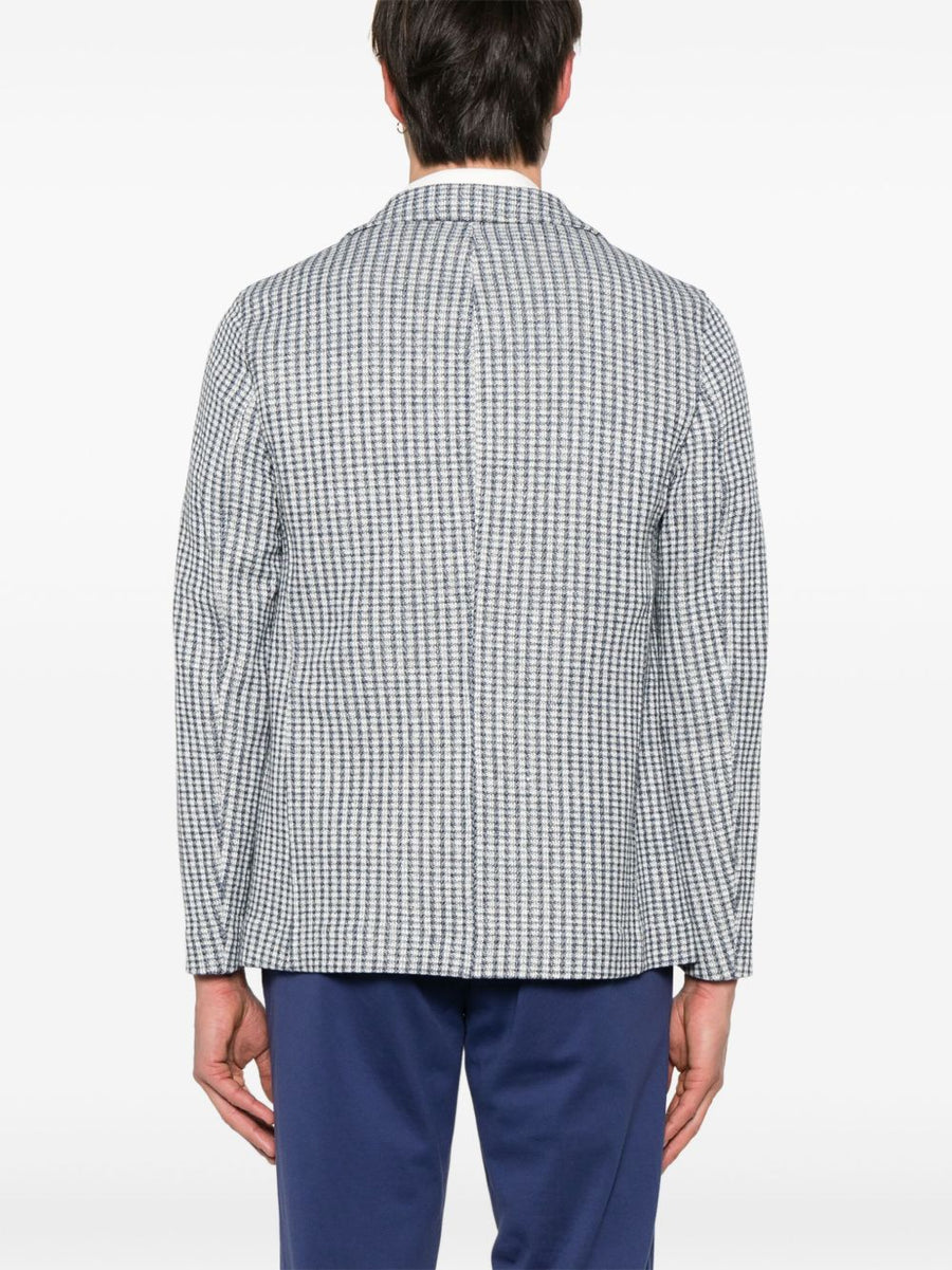 Circolo 1901 Premium Men Navy Cotton Linen Blend Jacket Two Patch Pockets Front Button Closure