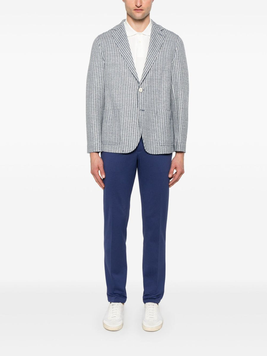 Circolo 1901 Premium Men Navy Cotton Linen Blend Jacket Two Patch Pockets Front Button Closure