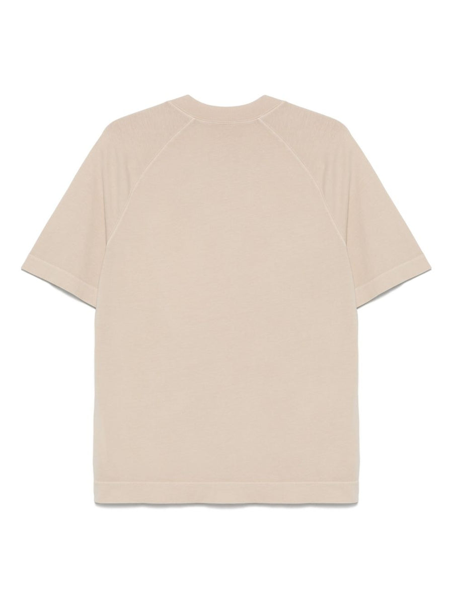 Circolo 1901 Cotton T Shirt For Men Beige Crewneck Raglan 100 Percent Cotton Everyday Wear