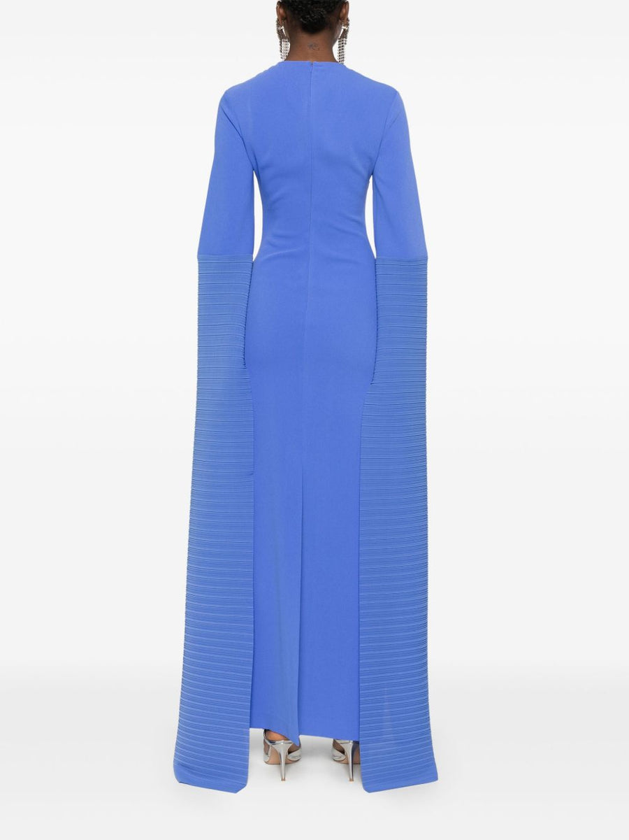 Solace London Naomi Maxi Dress For Style Conscious Women Cerulean Blue Day To Evening Elegance Concealed Zip