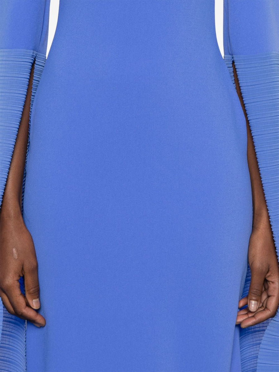 Solace London Naomi Maxi Dress For Style Conscious Women Cerulean Blue Day To Evening Elegance Concealed Zip