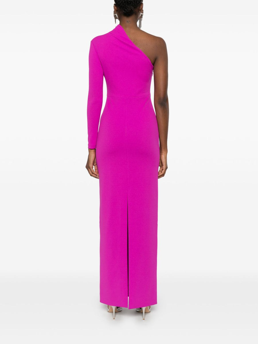 Solace London Joana Maxi Dress One Shoulder Fuchsia Eveningwear For Women Elegant Partywear Silhouette