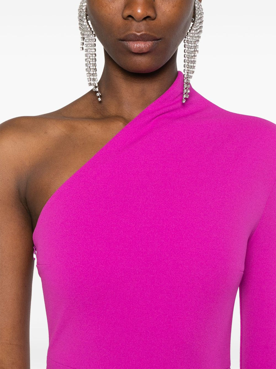 Solace London Joana Maxi Dress One Shoulder Fuchsia Eveningwear For Women Elegant Partywear Silhouette