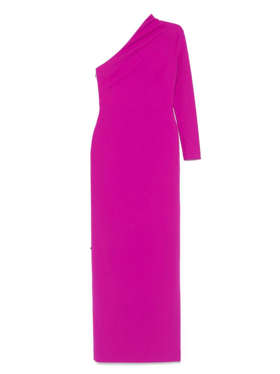 Solace London Joana Maxi Dress One Shoulder Fuchsia Eveningwear For Women Elegant Partywear Silhouette